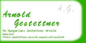 arnold gestettner business card